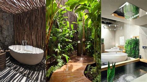inspirasi desain kamar mandi outdoor bernuansa alam