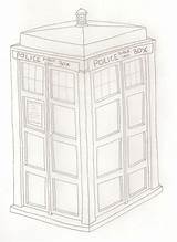 Tardis Line Uncolored Sketch Deviantart sketch template