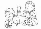 Coloring Pages Caillou Printable Playing Children Kids Game Colouring Drawing Games Animated Print Getdrawings Letscolorit sketch template