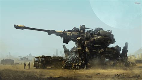 wallpaper tank digital art science fiction army war futuristic concept art artwork