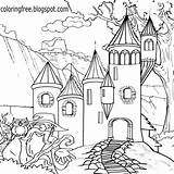 Drawing Magical Castle Coloring Color Pages Land Printable Kids Outline Drawings Magic Wonderful Mystical Getdrawings Kingdom Creatures Wizard Quit Complex sketch template