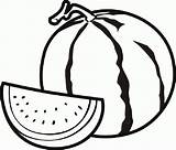 Watermelon Clipart Colouring sketch template