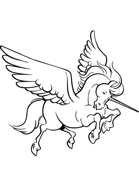 rearing winged unicorn coloring page