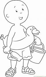 Caillou Coloring Beach Swimming Pages Printable Go Coloringpages101 Print Kids Categories sketch template