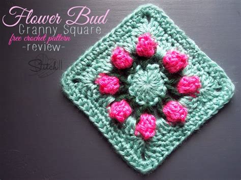 Flower Bud Granny Square Free Crochet Pattern Review Stitch11