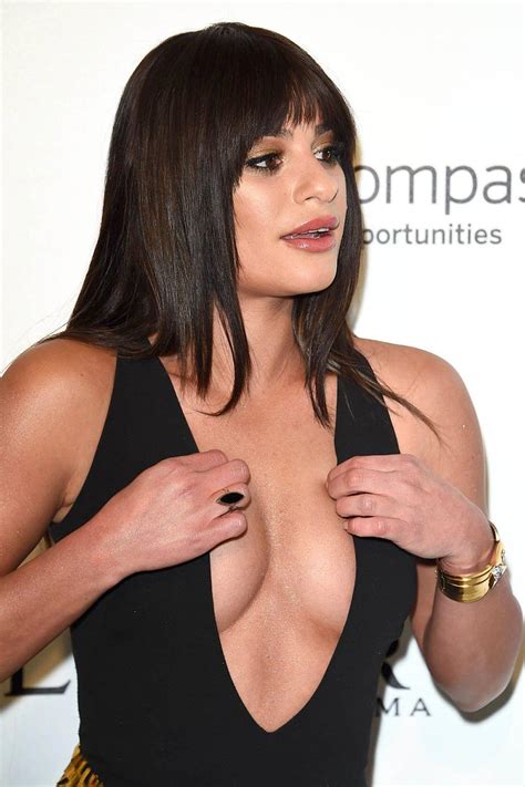 Lea Michele Nip Slip And Deep Cleavage At Oscars Viewing Party Scandal