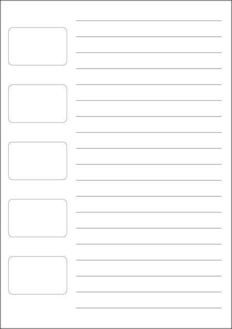 printable writing paper  picture box  calendar printable