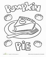 Pie Pumpkin Coloring Pages Food Thanksgiving Worksheet Color Drawing Education Sheets Getdrawings Dessert sketch template