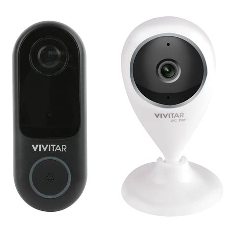 vivitar db  blk afs wireless video doorbell  indoor chime ipcn wht wide angle view