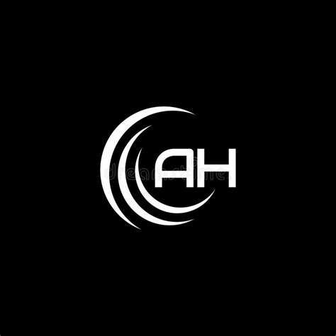 ah letter logo design  black backgroundah creative initials letter logo concept stock vector