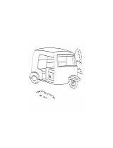 Rickshaw Auto Coloring Printable sketch template