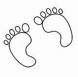 Coloring Footprints Pages Clipart Foot Baby Library Clip Template Print sketch template