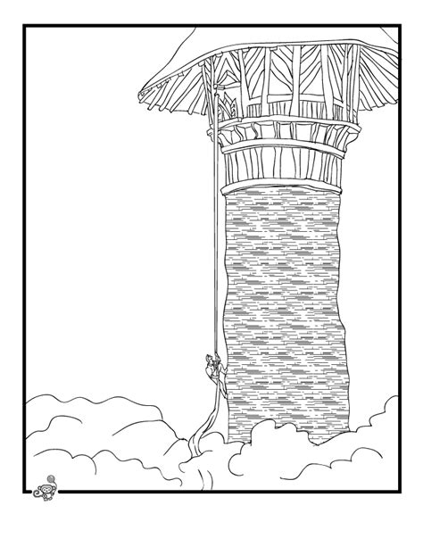 tangled coloring pages rapunzels tower residence cartoon coloring pages