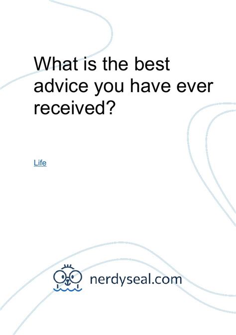 advice    received  words nerdyseal