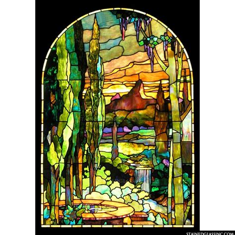 Tiffany Scape Stained Glass Window