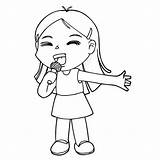 Bambina Canta Disegnidacolorareonline Stampare Karaoke Articolo sketch template