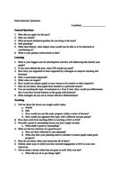 panel interview sample questions teaching resources