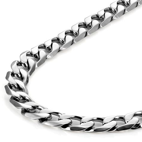 classic mens necklace  stainless steel silver chain color mm