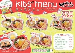kids menu   restaurants waraku
