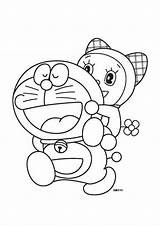 Doraemon Mewarnai Anak Naik Terbang Sapu sketch template
