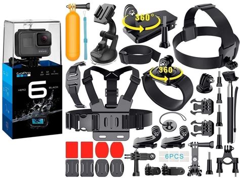 gopro hero  black  pcs extreme sports accessory kit bundle brand  gopro gopro hero
