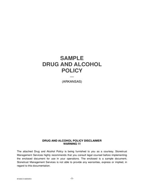 drug  alcohol policy template   templates   word excel