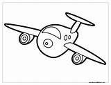 Coloring Pages Airplane Cartoon Getcolorings sketch template