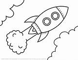 Rocketship Meteor Astronaut sketch template