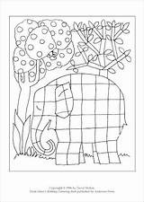 Elmer Patchwork Colour Elephant Own sketch template