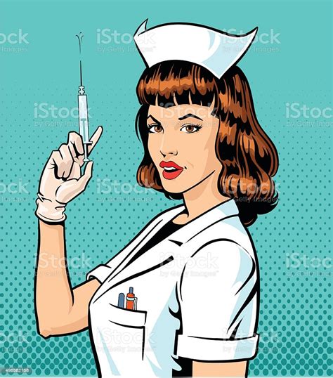 Beautiful Nurse Preparing The Injection Stock Illustration