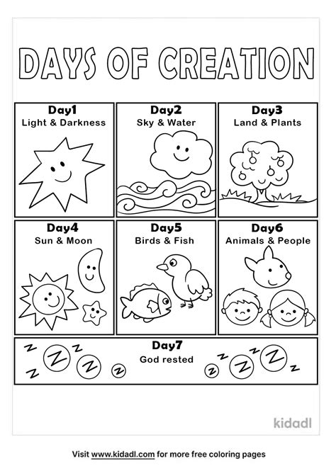 creation coloring pages preschool