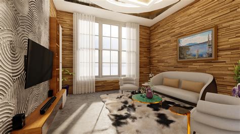 wooden theme living room