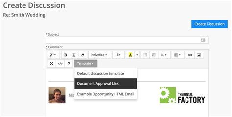 create customized discussion templates current rms