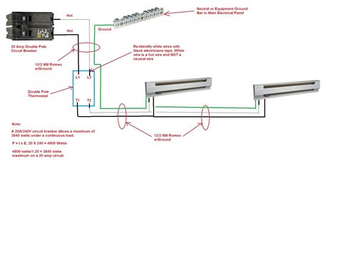 electric baseboard heater thermostat wiring diagrams