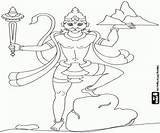 Dios Mono Colorear Hinduismo Del India Hanuman Colouring Cultura Hinduism Geo sketch template