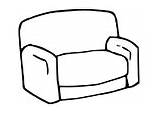 Coloring Couch Pages Furniture sketch template