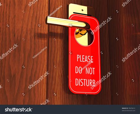 Do Not Disturb Sign On A Hotel Door Handle 3d