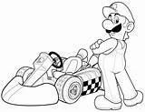 Luigi Kart Wii sketch template