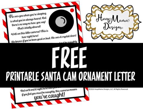 santa camera letter printable  hoopmama santa cam santa