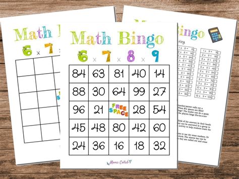 math bingo game   kids learn arithmetic