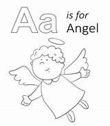 Angel Coloring Lowercase Uppercase Letter Printable Through Kids sketch template