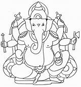 Ganesha Ganesh Drawing Lord Easy Kids Ji Simple Wallpaper Sketch Drawings Sketches Pencil Painting Colour Color Coloring Clipart God Pages sketch template