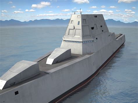 cartoon model ddg zumwalt zumwalt class destroyer  stealth ship  model cgstudio