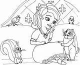 Sofia First Coloring Pages Princess Disney Ivy Gown Night Curse sketch template