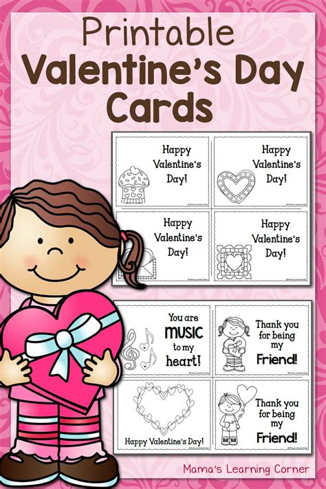 printable valentines day cards kids  printable