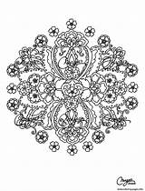 Mandala Coloring Flowers Pages Adult Printable Color Print Adults Colouring Book Vegetation Volwassenen Voor Colorear Para sketch template
