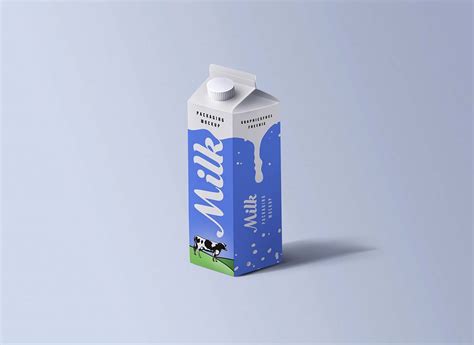 cartoon milk packaging mockup psd
