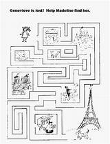 Madeline Coloring Pages Kids Maze Genevieve Paris Coloringbookfun Worksheets Choose Board Preschool sketch template
