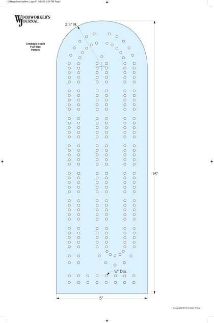 cribbage board drilling templates printable templates