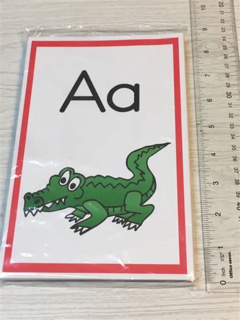 laminated colored alphabet   flashcards set classroom supply